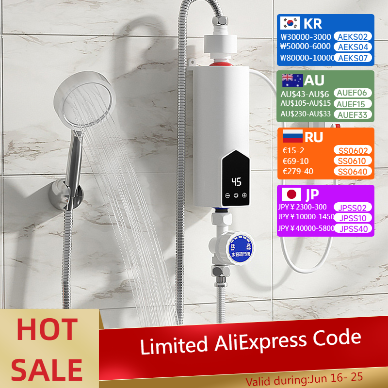 Commercial Kitchen Tap - 3500W Kitchen Bathroom Instantaneous Electric Water