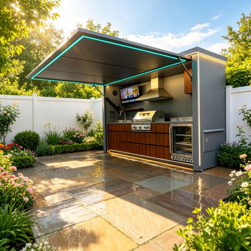 Commercial Kitchen Grill - Custom Modular Outdoor Kitchen Pod BBQ