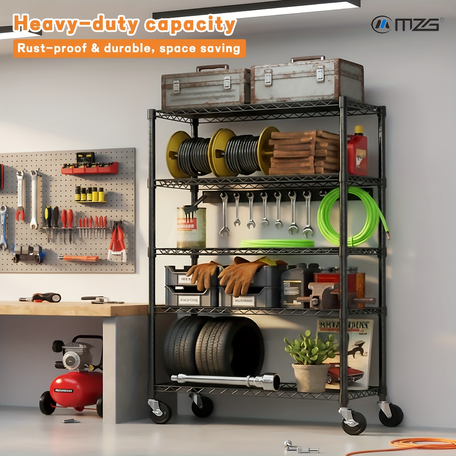 Commercial Kitchen Youtube - MZG Heavy-Duty Adjustable 5/4 Shelf Metal