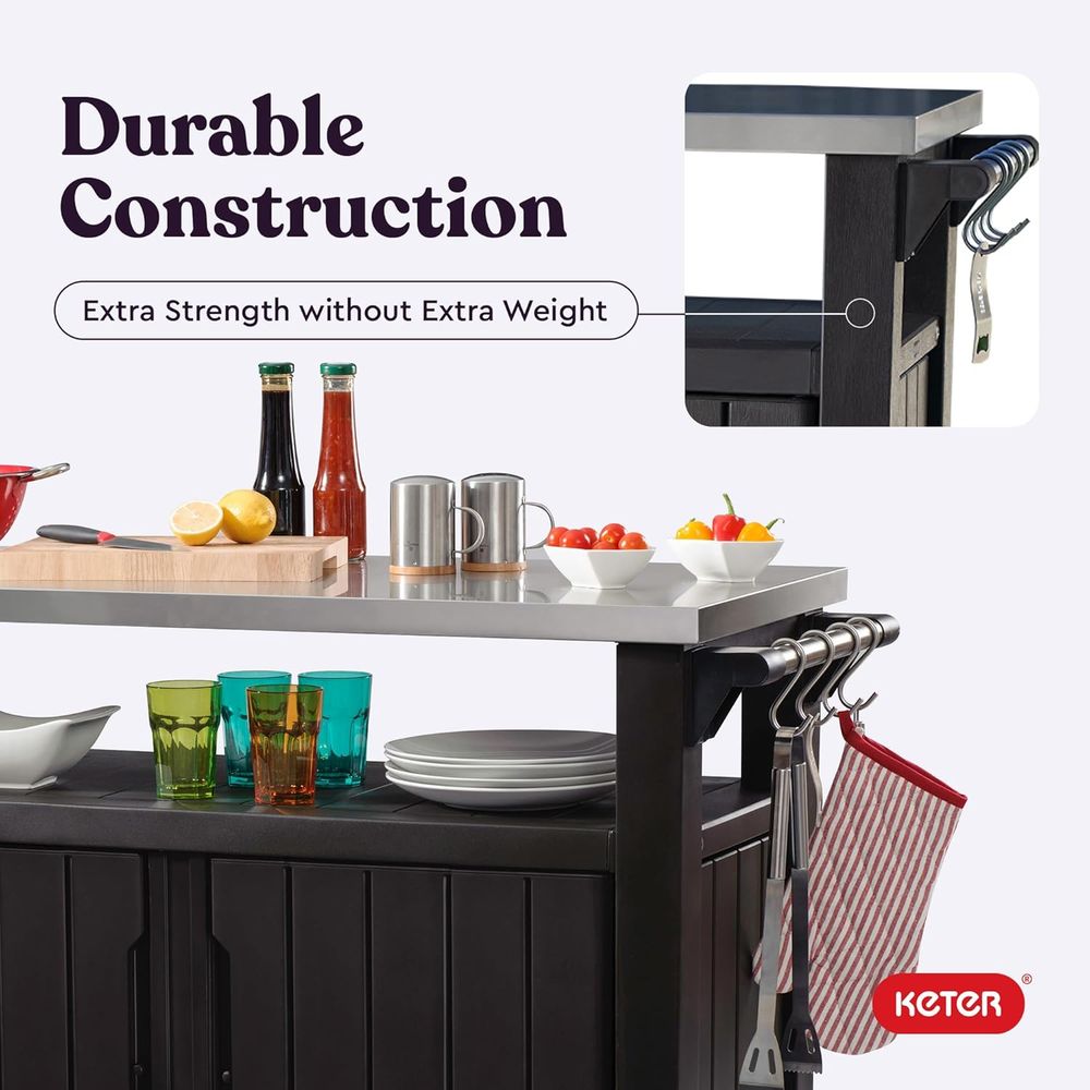 Outdoor Rolling Table Cart for - Commercial Kitchen Grill のレビューと価格