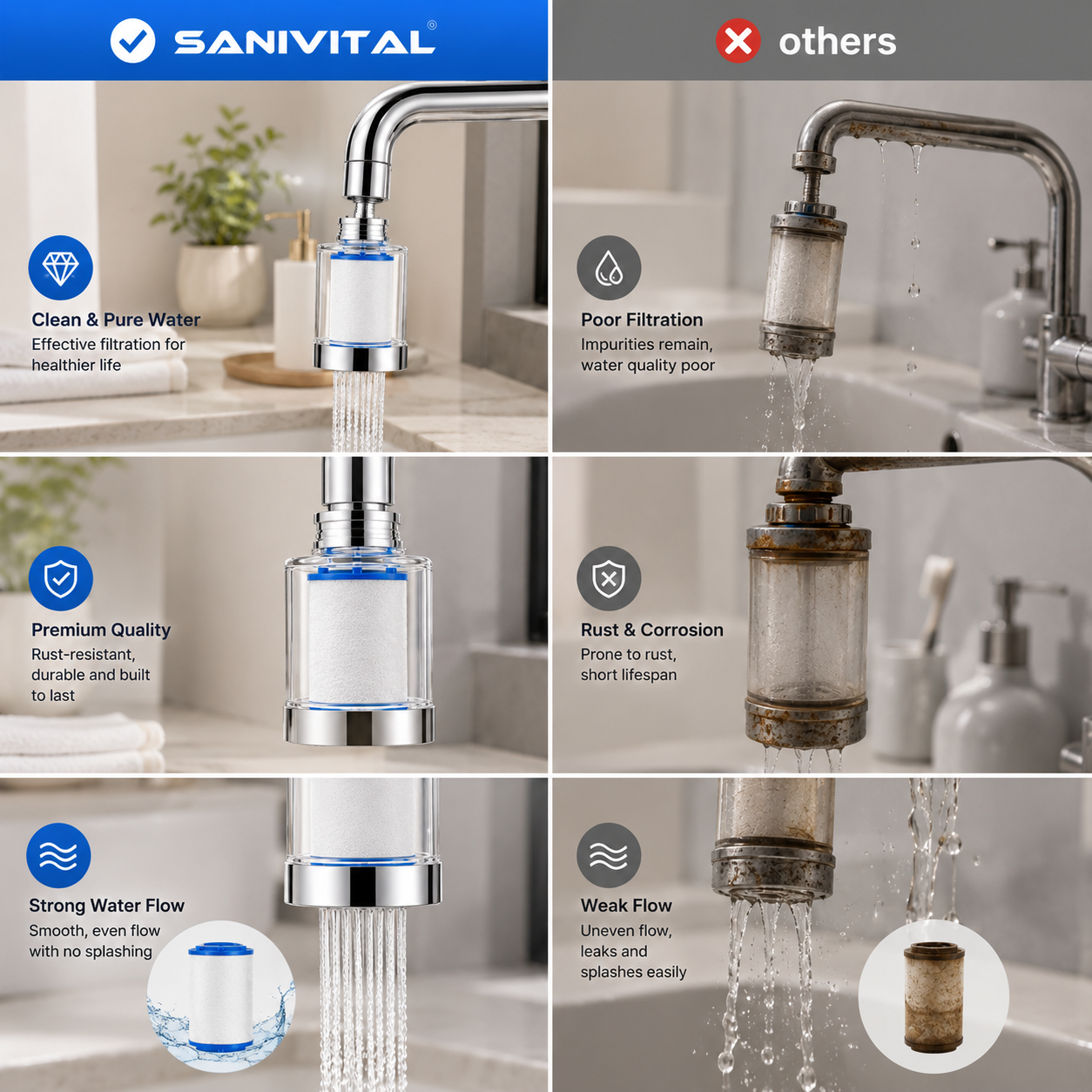 SANIVITAL Faucet Water Filter  - Commercial Kitchen Tap のレビューと価格